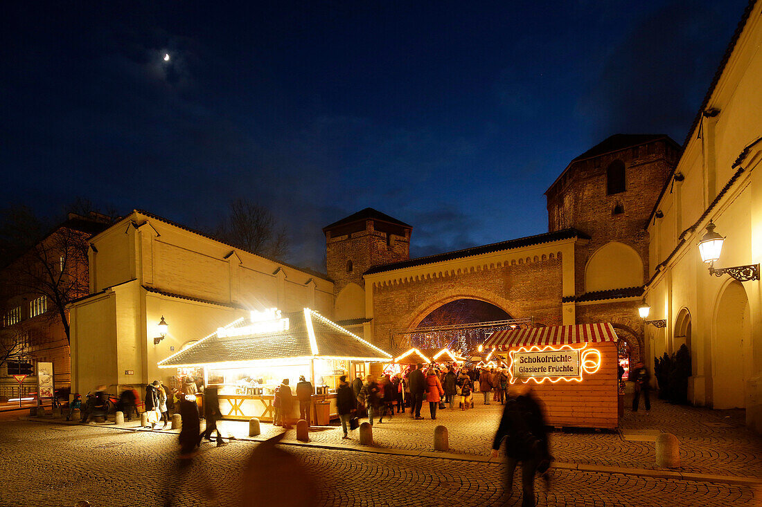 Christmas market at Sendling Gate, Munich, Bavaria, Germany