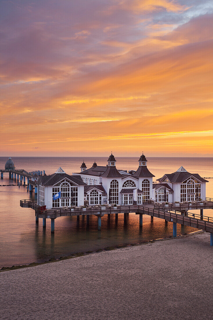 Sellin pier in the morning light, Ruegen, Mecklenburg-Western Pomerania, Germany