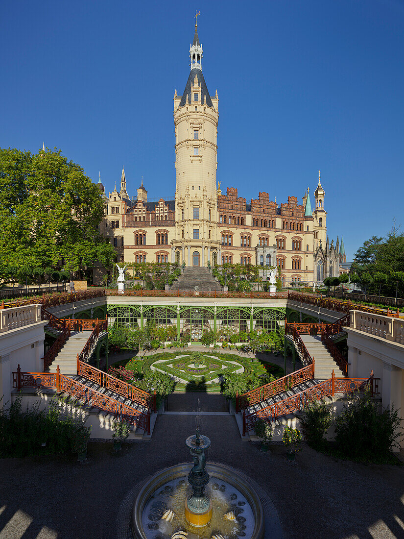 Schweriner Schloss, Terrakottaplatten, Schwerin, Mecklenburg-Vorpommern, Deutschland