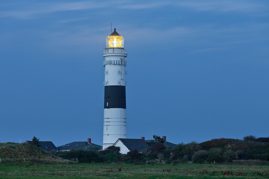 Kampen lighthouse in the evening light, Sylt, Schleswig-Holstein, Germany