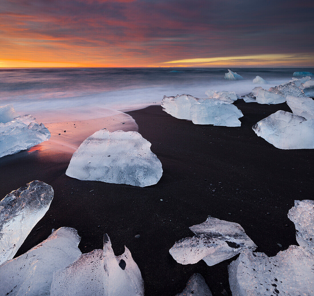 Icebergs in the glacial lake, Jokulsarlon, East Iceland, Iceland