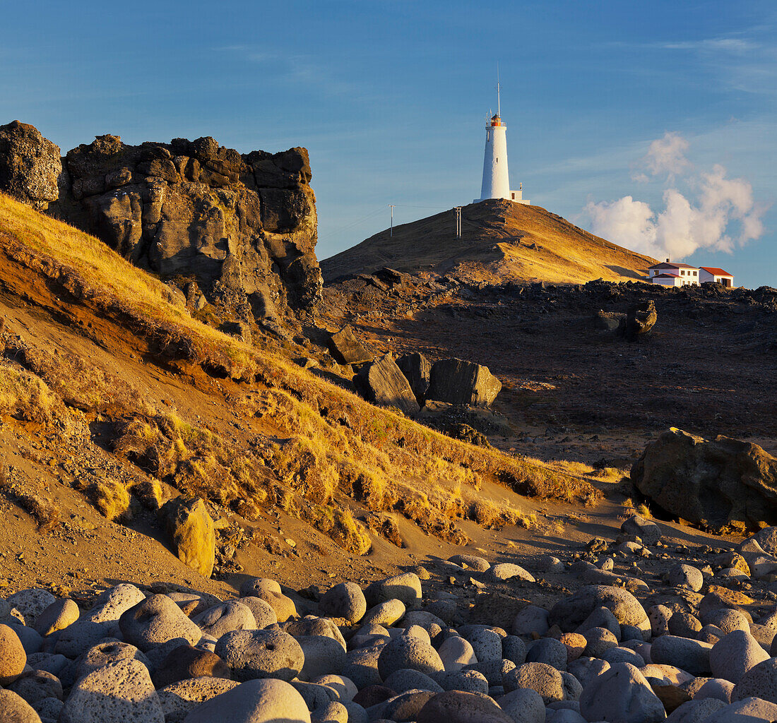 Reykjanes Leuchtturm, Küstenlandschaft, Reykjanes, Island