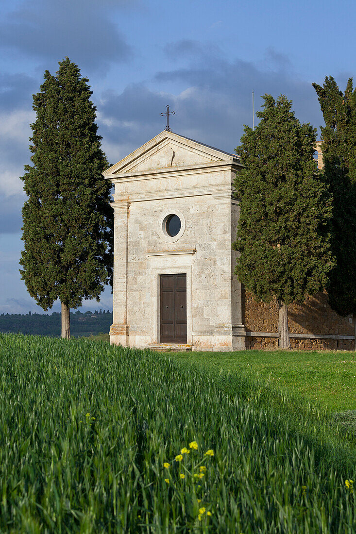 Santa Maria di Vitaleta Kapelle, Orcia Tal, Toskana, Italien