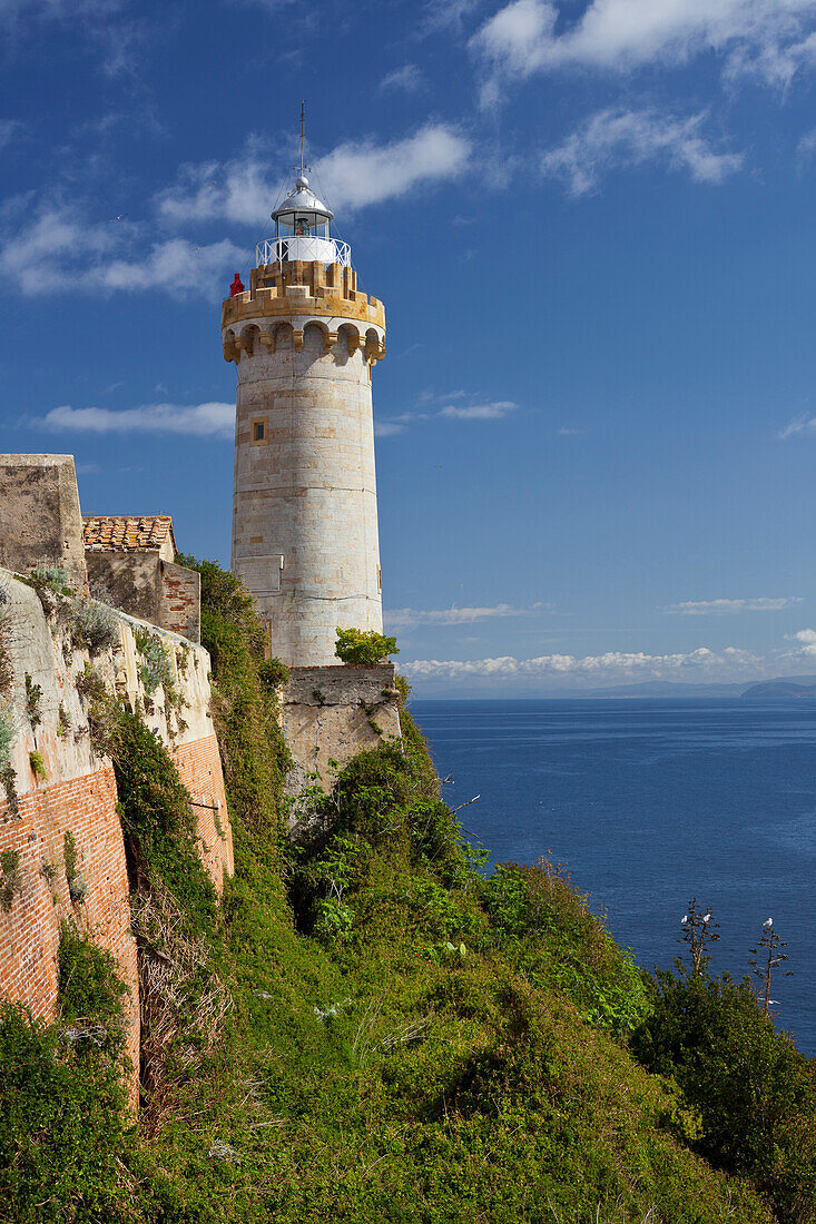 Lighthouse at Fort Stella, Portoferraio, Elba Island, Tuscany, Italy