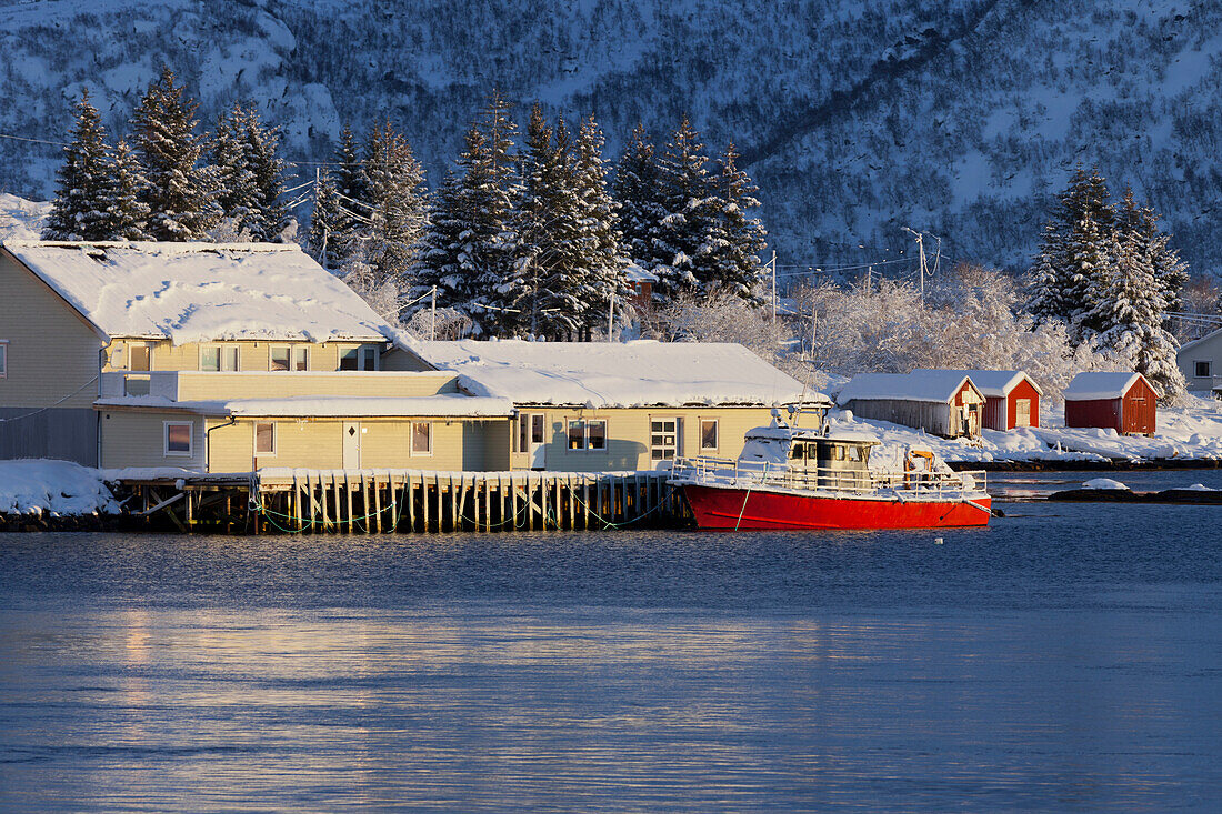 Gammelgarden, Austnesfjorden, Austvagoya, Lofoten, Nordland, Norwegen