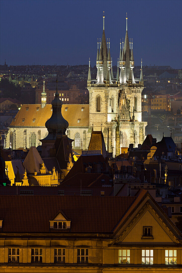 Church Lady in front of Tyn, Prague, Czech Republic