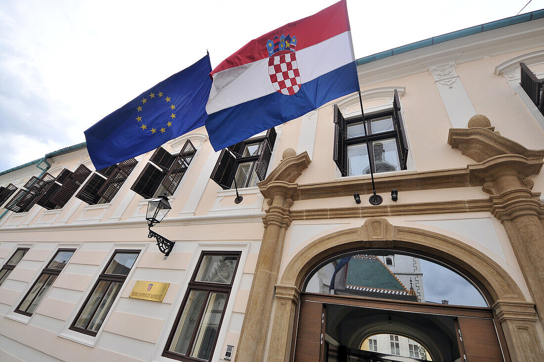 Government building on the market square, government quarter, upper town, Zagreb, Croatia