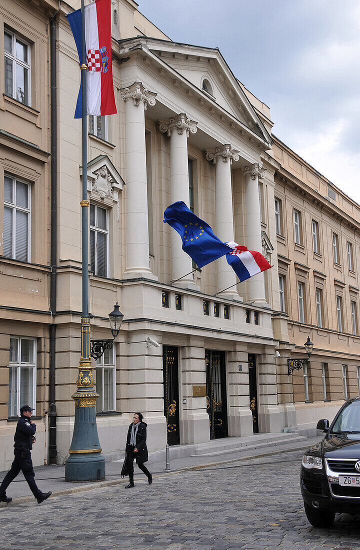 Parlament von Kroatien am Markusplatz, Regierungsbereich in der Oberstadt, Zagreb, Kroatien