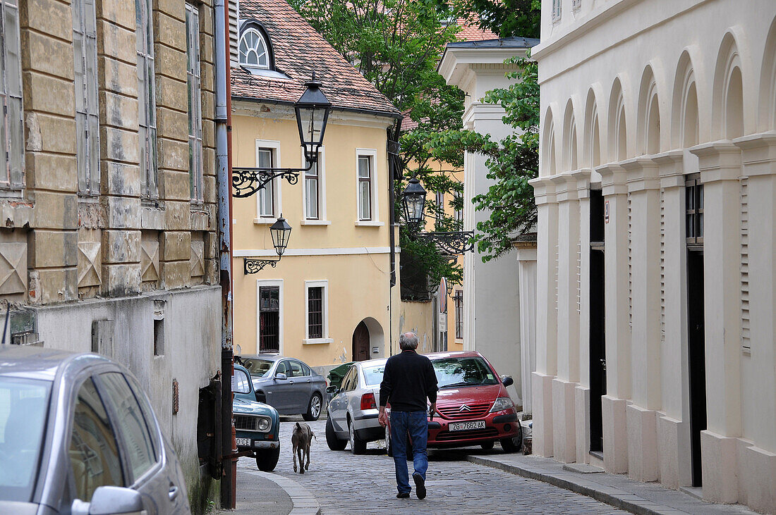 Gasse in der Oberstadt, Zagreb, Kroatien