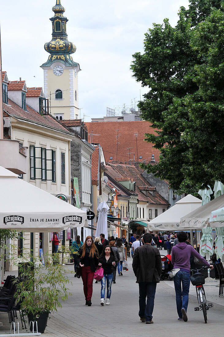 Blick in der Tkalcicev Strasse, Unterstadt, Zagreb, Kroatien