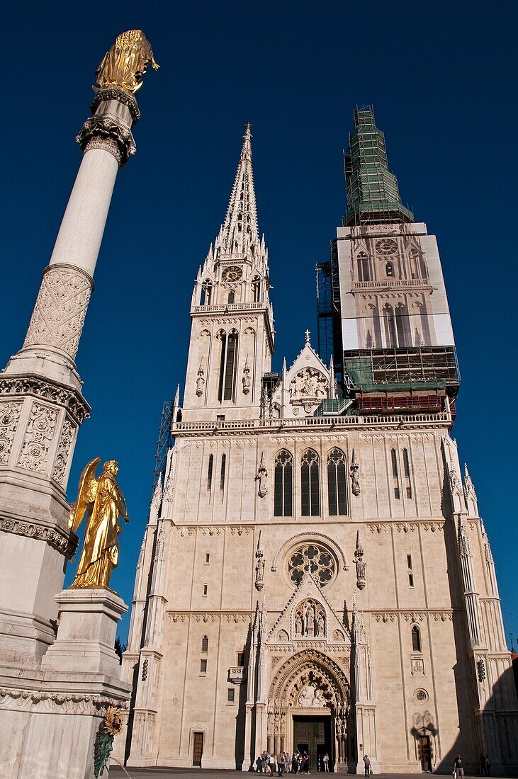 Cathedral of the Assumption of St Mary and Column of Holy Mary, Kaptol, Zagreb, Croatia