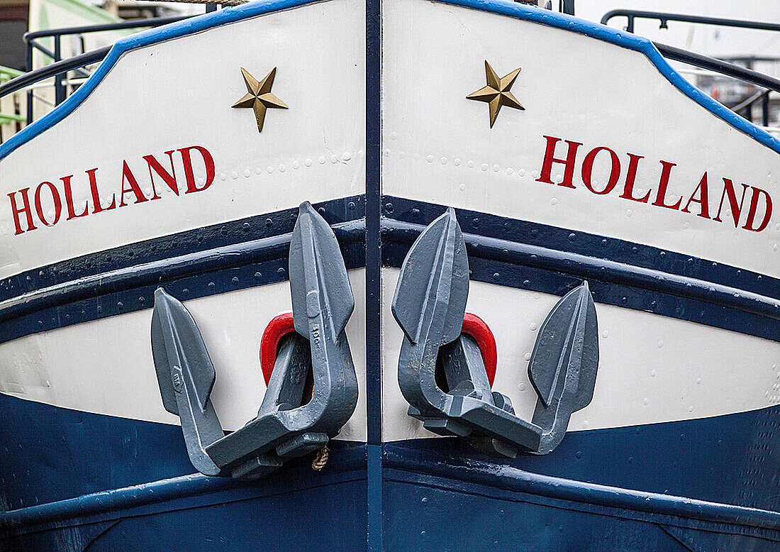 amsterdam,netherlands boat with word holland in port