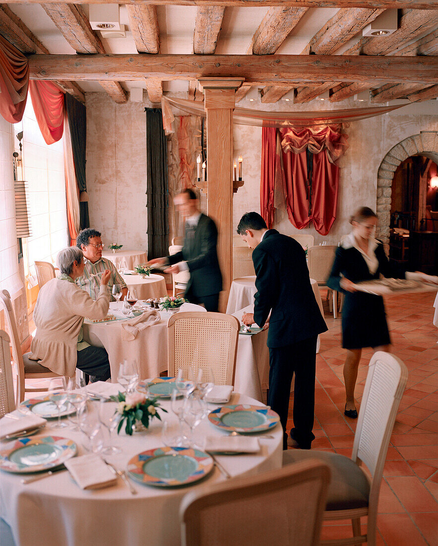 FRANCE, Arbois, interior of the Jean Paul Jeunet Restaurant, Jura Wine Region