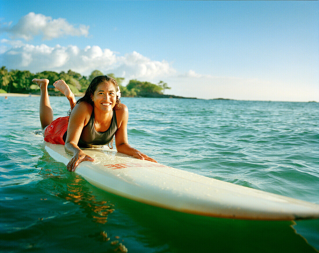 USA, Hawaii, lifeguard at the Mauna Kea Resort, The Big Island