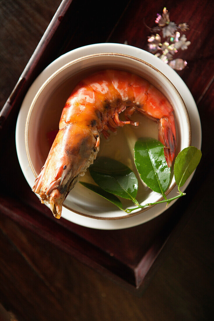 VIETNAM, Hue, a dish called Shrimp with five tastes served by Boi Tran at her home in Hue