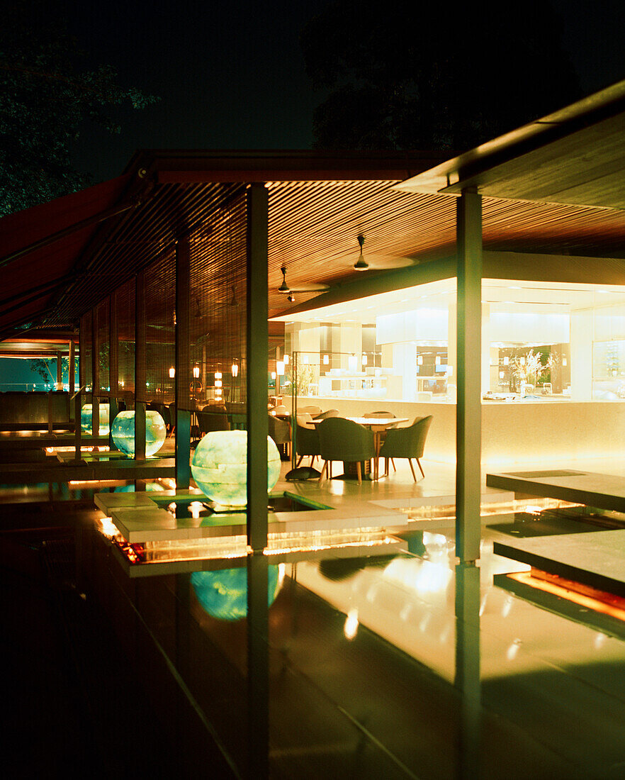 SINGAPORE, Asia, interior of a Sentosa Spa Cliff Restaurant