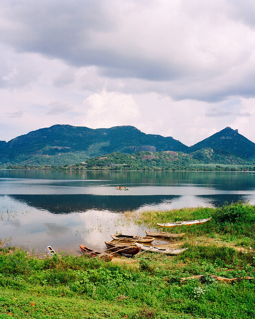 SRI LANKA, Dambualla, Asia, view of Kandalama Lake with mountains in Dambulla.