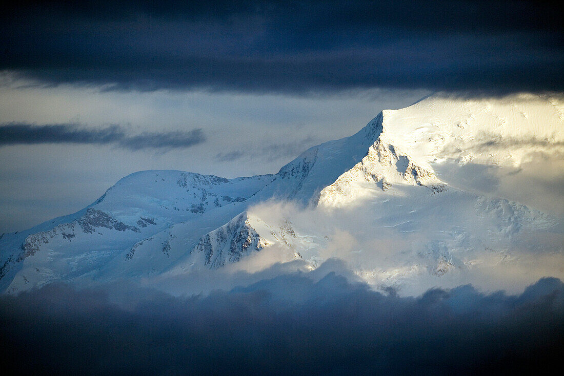 USA, Alaska, Mount Denali and Clouds, Denali National Park