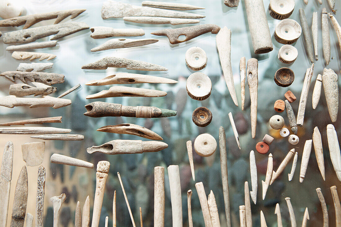 ALASKA, Homer, handmade tools are carved from Antler and bone