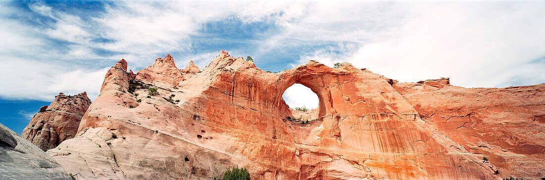 USA, Arizona, window rock formation and landscape, Window Rock