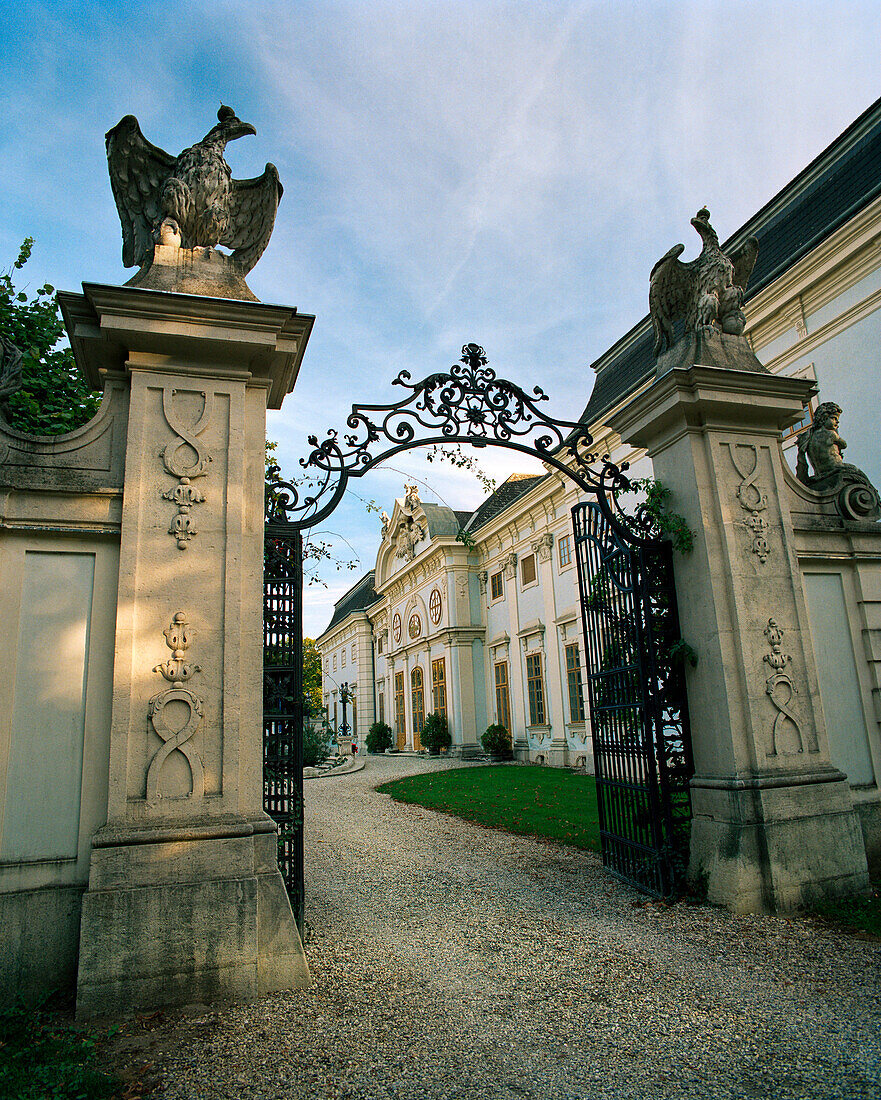 AUSTRIA, Halbturn, the entrance into Schloss Chateau, Burgenland