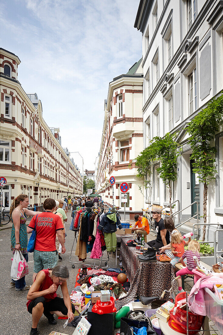 Fleamarket at Beckstrasse, Schanzenviertel, Hamburg, Germany