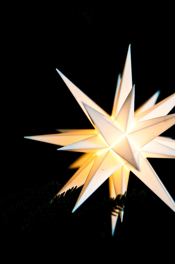 Illuminated Christmas star, Germany