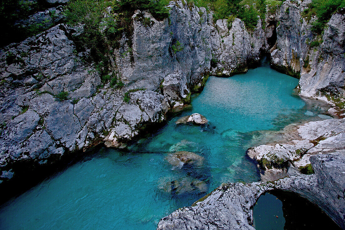 View to river Soca, Alpe-Adria-Trail, Trenta,  Slovenia