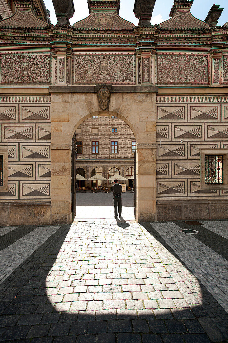 Prächtiges Haus in der Nähe des Prager Schlosses, Prag, Tschechien, Europa