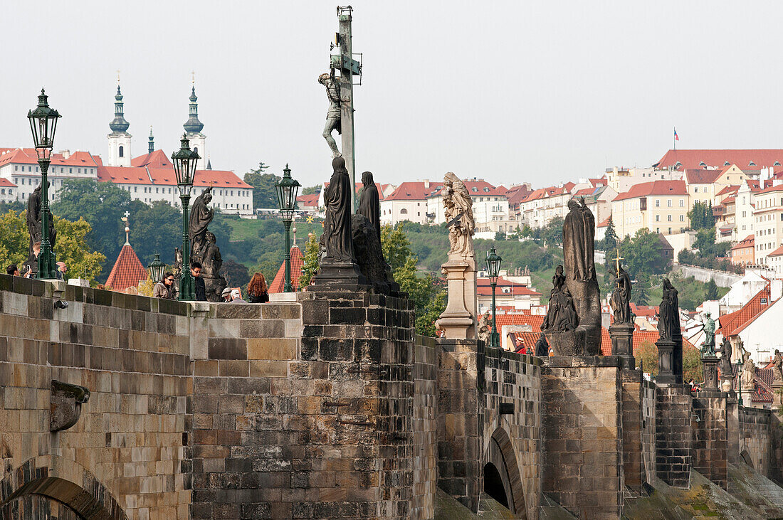 Details of Charles Bridge, Prague, Czech Republic, Europe