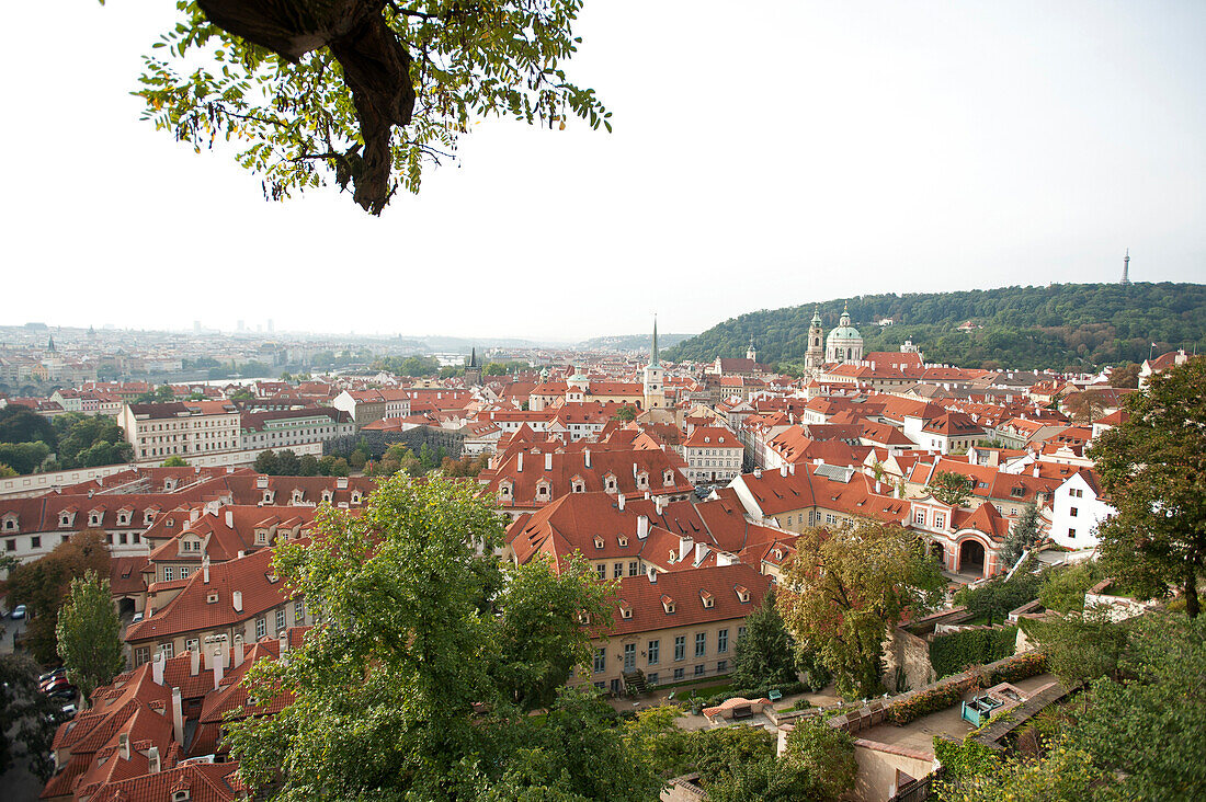 View over part of the old town from Prague Castle, Prague, Czech Republic, Europe
