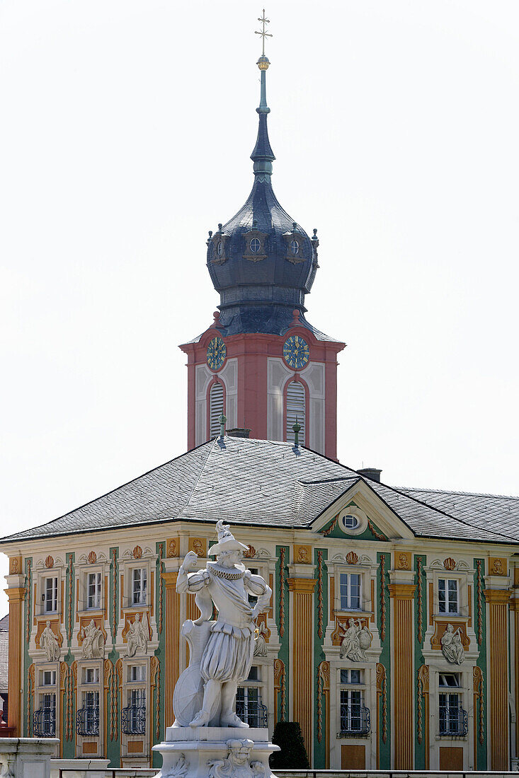 Gartenfassade, Schloss Bruchsal, Bruchsal, Kraichgau, Baden-Württemberg, Deutschland