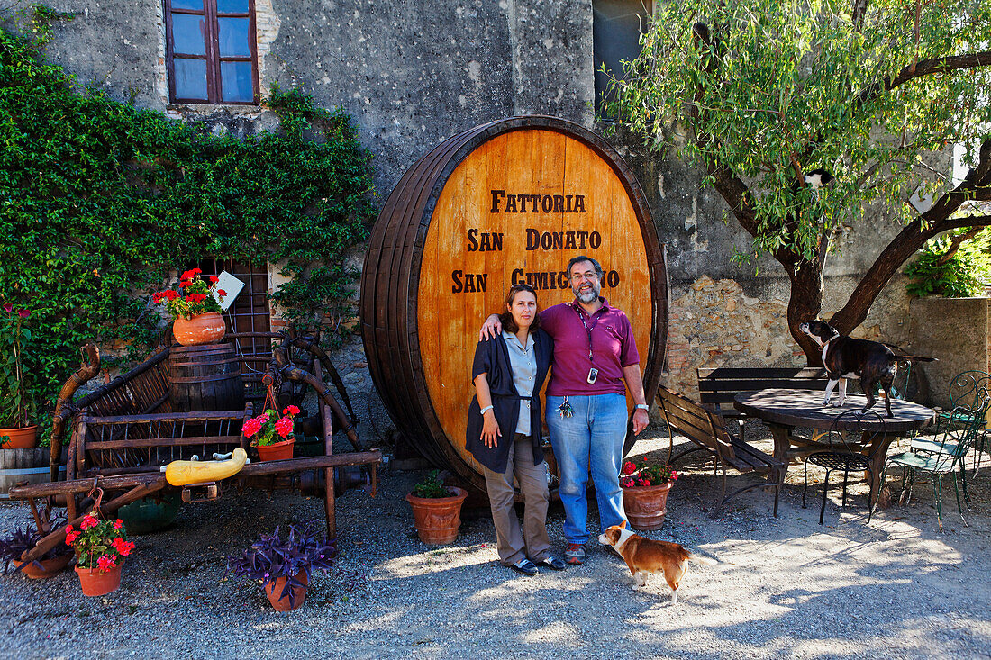The owners of the Agriturismo Fattoria San Donato, San Donato, San Gimignano, Tuscany, Italy