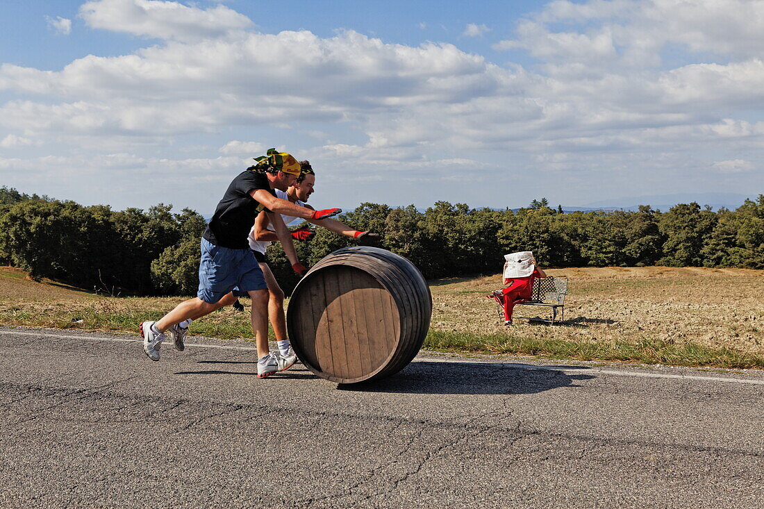 Fassrennen Bravio delle Botte, Montepulciano, Toskana, Italien