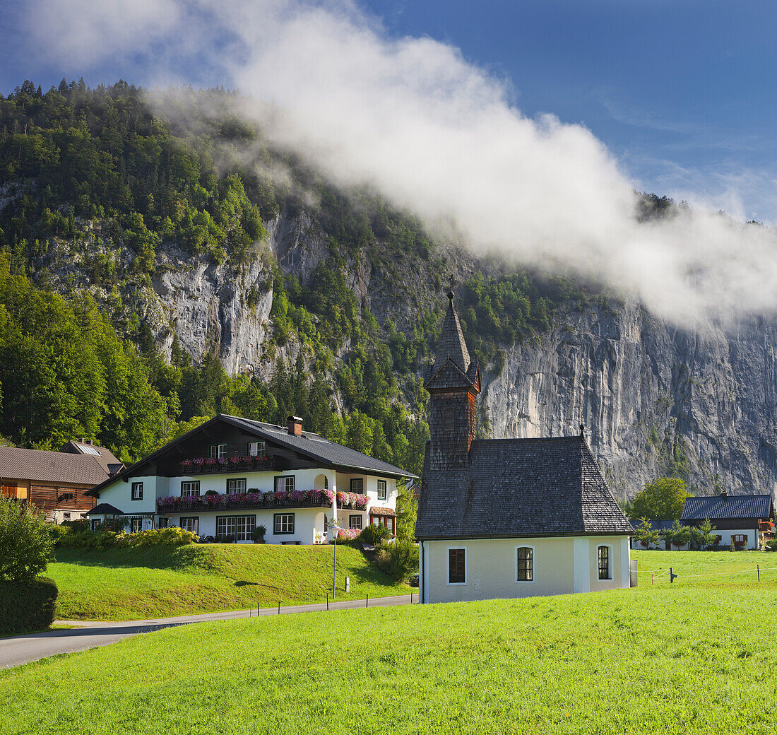 Chapel at Lake Grundlsee, Goessler Wand, Salzkammergut, Styria, Austria