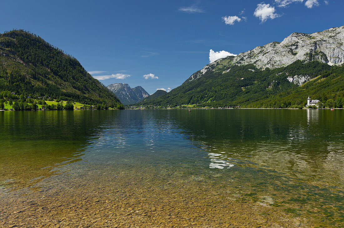 Lake Grundlsee with Ahornkogel and Goeßl, Salzkammergut, Styria, Austria