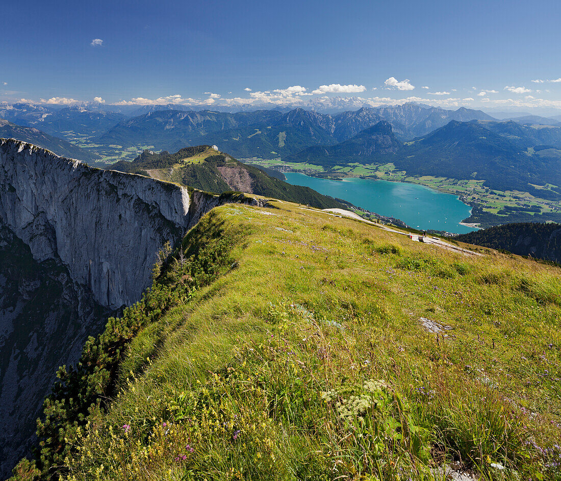 Lake Wolfgangsee seen from Schafberg, Salzkammergut, Salzburg Land, Austria