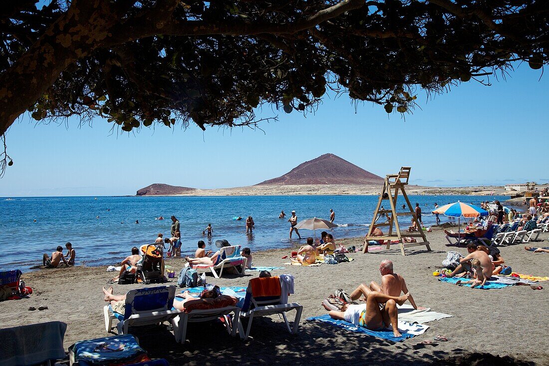 Playa de El Medano, beach, Tenerife, Canary Islands, Spain.