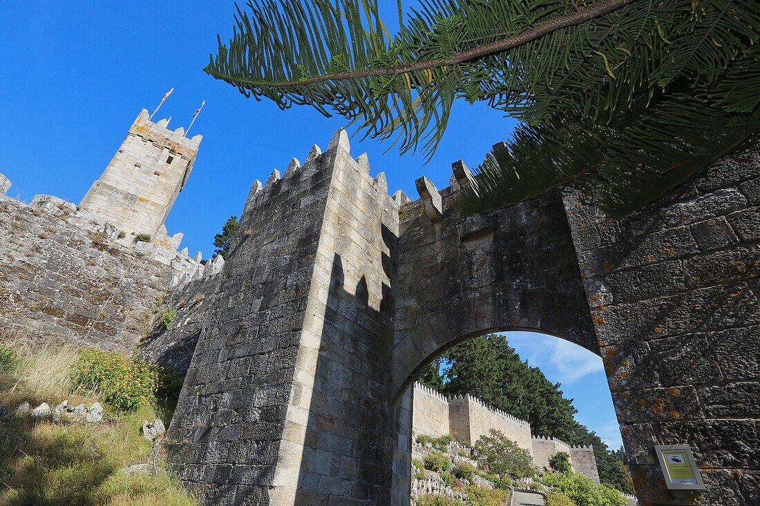 Burg von Monterreal, Baiona, Pontevedra, Galicien, Spanien.