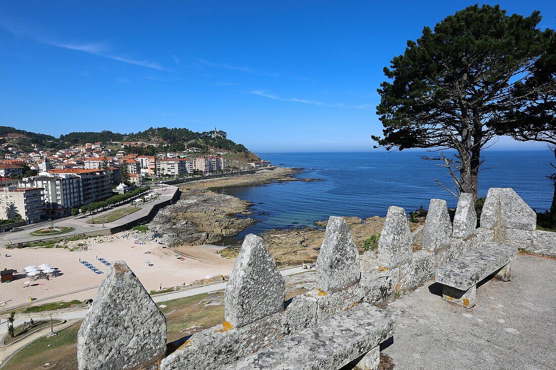 Burg von Monterreal, Baiona, Pontevedra, Galicien, Spanien.