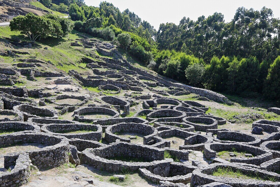 Castro von Santa Tegra, Dorf aus der Eisenzeit, A Guarda, Pontevedra, Galicien, Spanien