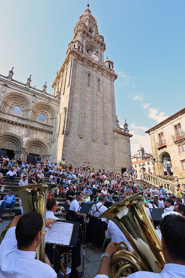 Catedral, Praza das Praterias, Santiago de Compostela, A Coruña province, Galicia, Spain.