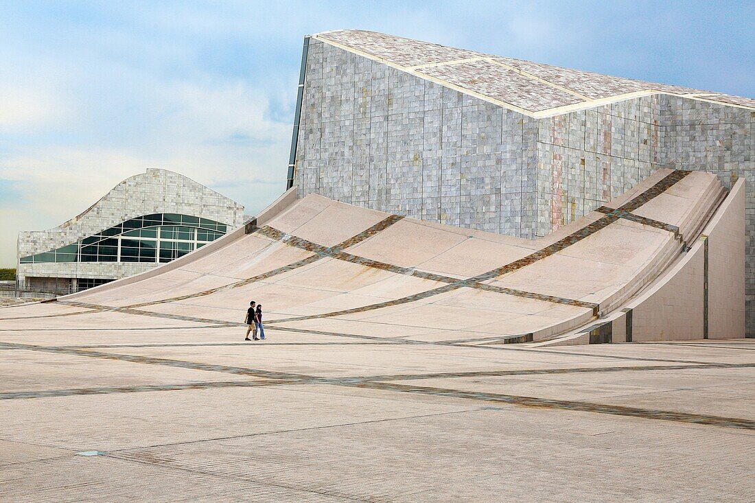 Cidade da Cultura de Galicia, Kulturstadt von Galicien, entworfen von Peter Eisenman, Santiago de Compostela, Provinz A Coruña, Galicien, Spanien