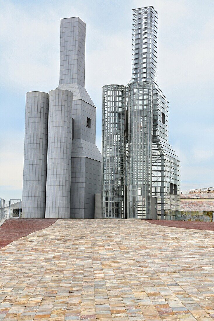 Hejduk towers, Cidade da Cultura de Galicia, City of Culture of Galicia, designed by Peter Eisenman, Santiago de Compostela, A Coruña province, Galicia, Spain