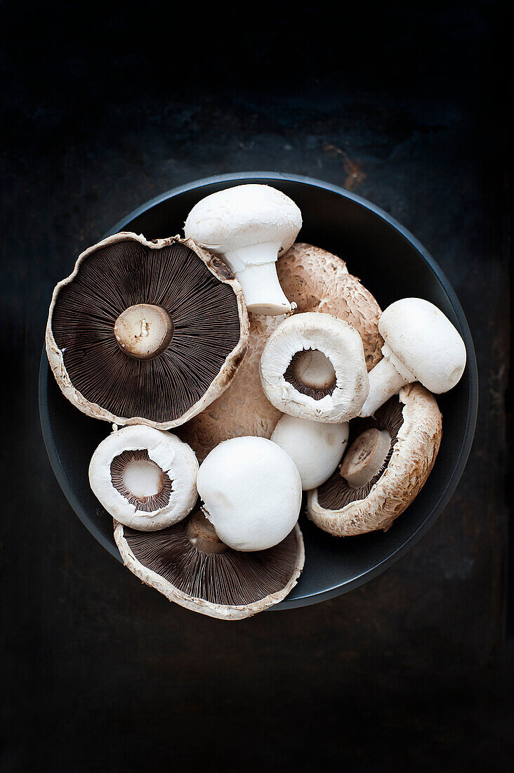 Bowl of various mushrooms