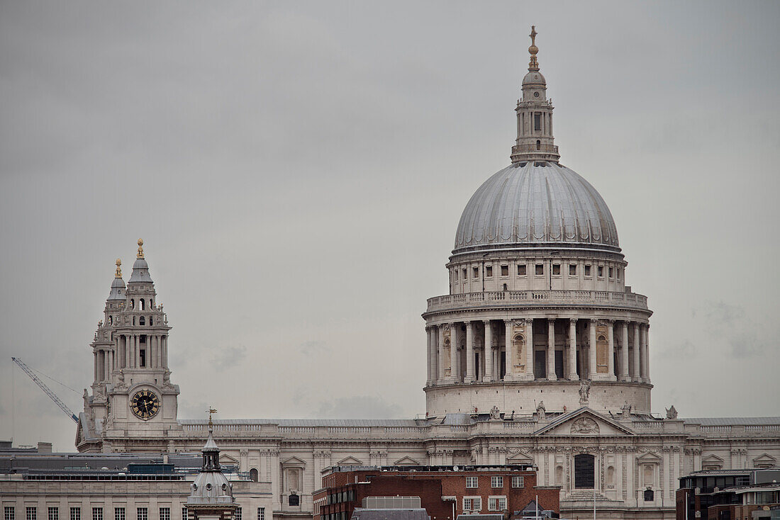 View towards St. Paul's Cathedral from Tate Modern, City of London, England, United Kingdom, Europe