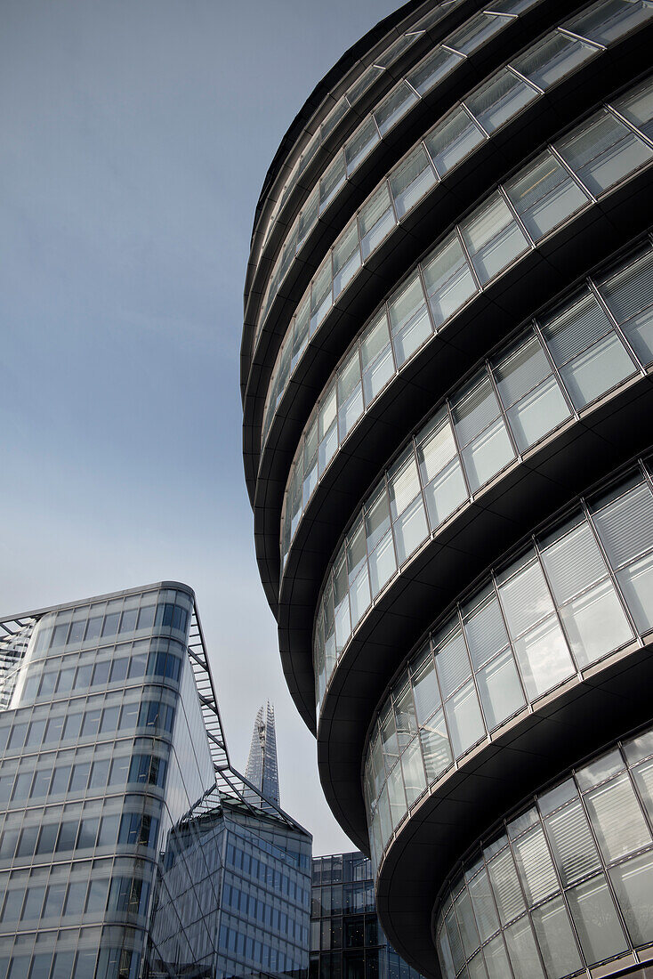 London Architektur mit City Hall von Norman Foster und the Shard von Renzo Piano, Wolkenkratzer, London, England, Vereinigtes Königreich, Europa