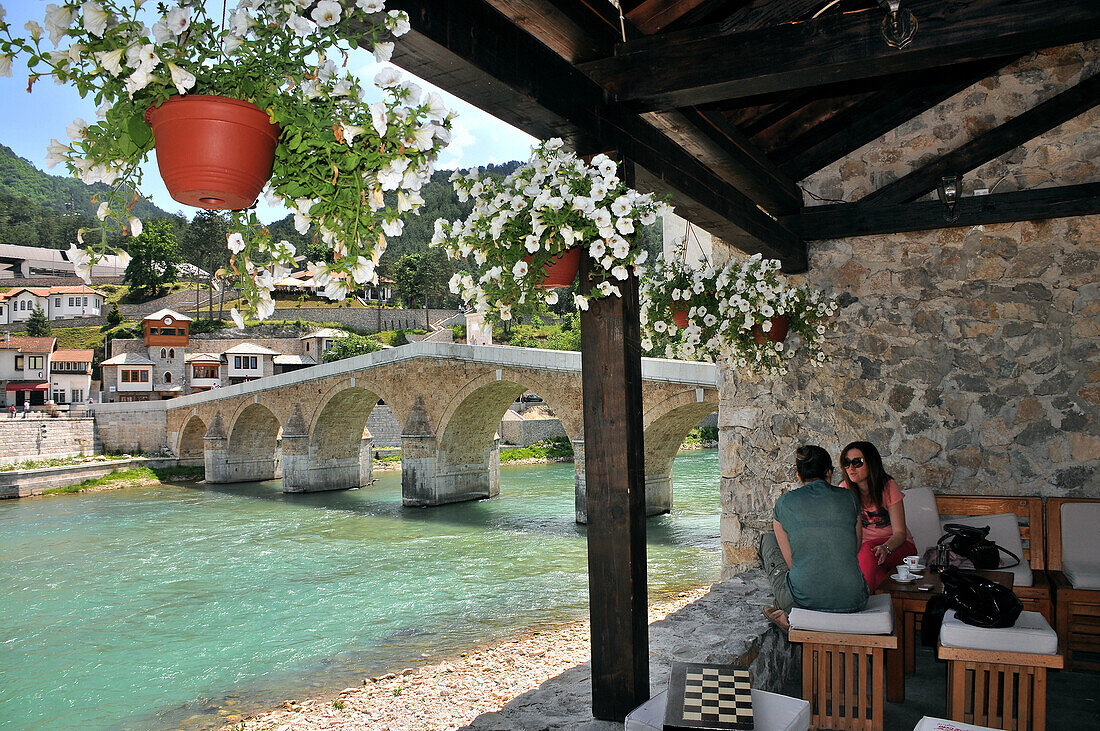 Old bridge, Konjic bridge and the river Neretva, Bosnia and Herzegovina