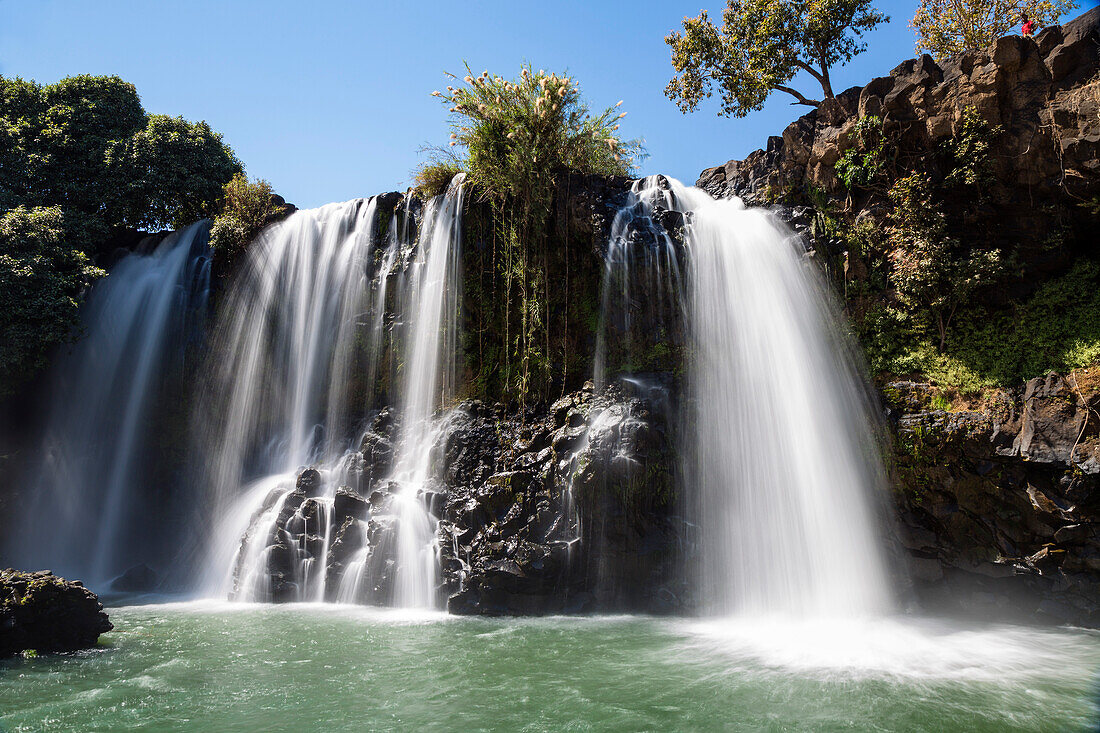 Lily waterfall near the village of Ampefy, Madagascar, Africa