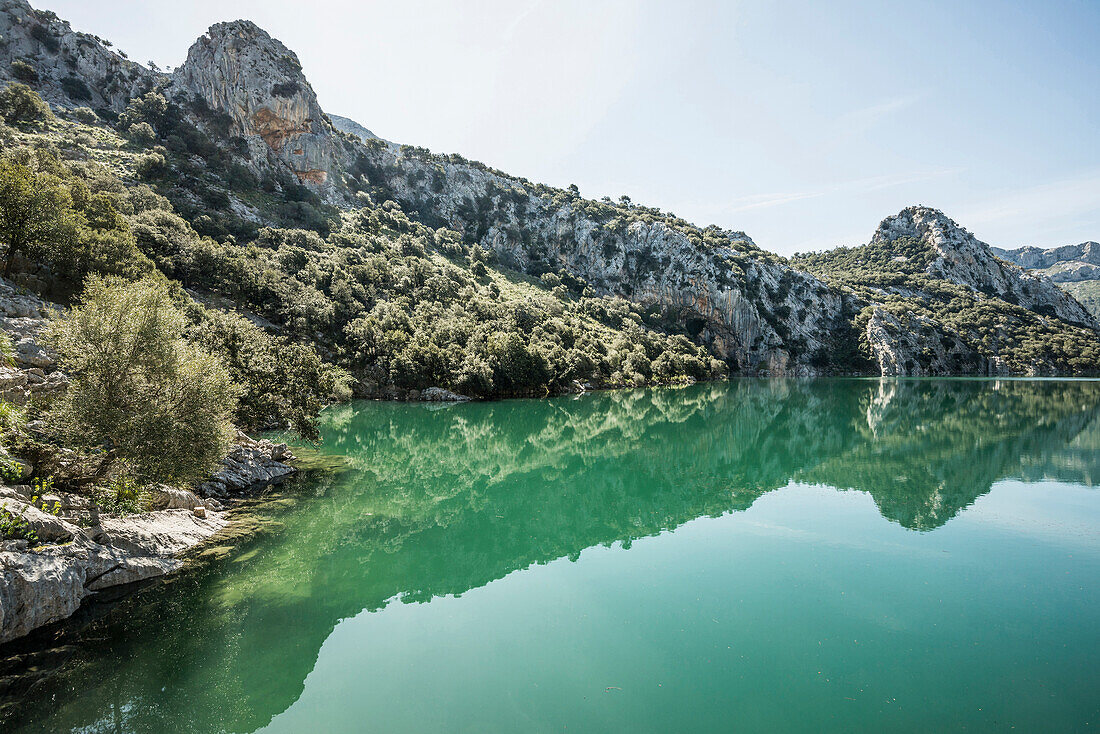 Gorg Blau lake, Serra de Tramuntana, Majorca, Spain